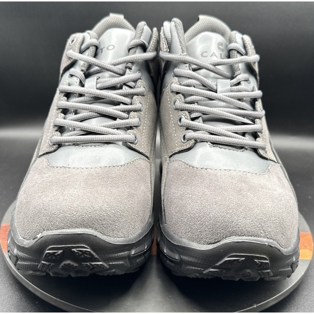 CALTO Men's Invisible 4" Height Increasing Elevator Chunky Hiker Bottom Sneakers